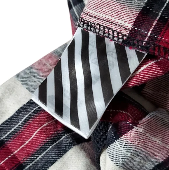 SS15 Off-White | Virgil Abloh | Button Up Flannel | Hazard Paint Logo | Oversize - Picture 7 of 16